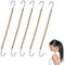 Haargummi Haken, Offene Pferdeschwanz Haken, Haarbänder mit Haken, Pferdeschwanz Haken Haar Clips für Damen und Mädchen, 5 Stück (Beige)