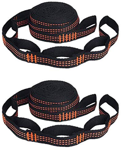 Nicfaky 2 StüCke 5 Ring Belastbare HäNge Matten Gurte VerstäRktes Polyester für Haus AußEn HäNge Orange