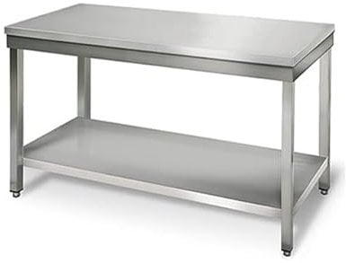GGM Gastro | ATK106#ECO | Edelstahl Arbeitstisch ECO - 1000x600mm - mit Grundboden ohne Aufkantung