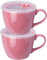 BOWLLER Porzellanschale mit Deckel und Griff für Suppe, Salat, Müsli und Instant-Nudeln, 850 ml, Rosa