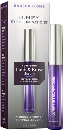 LUMIFY Eye Illuminations Lash & Brow Serum, Promotes Thicker, Fuller-Looking Lashes & Brows with Biotin, Peptides & Hyaluronic Acid to Nourish, Soften & Condition, 0.12 Fl Oz (3.8 mL)