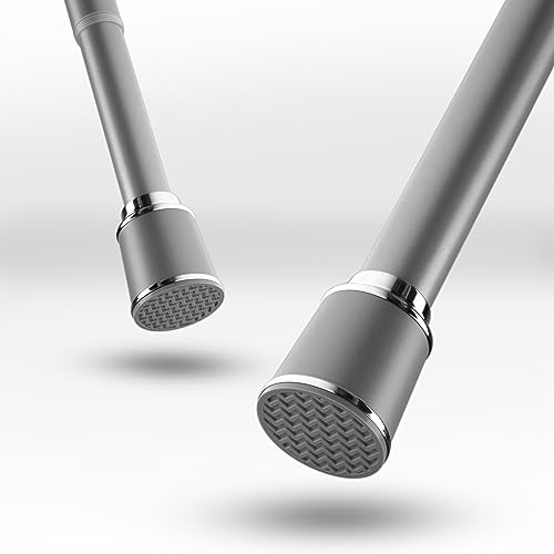 MEISENBERG Teleskopstange 320-370 cm Ø32mm, Grau – Gardinenstange ohne Bohren, Klemmstange Ausziehbar, Vorhangstange zum Klemmen – Ideal für Vorhang & Gardinen