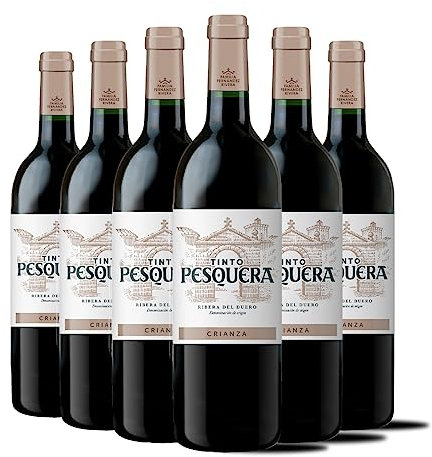 Pesquera Crianza 2020 - Vino Tinto Ribera del Duero - Ideal Combinarlo con Estofados de Carne, Quesos, Carnes a la Parrilla y Asados - Pack 6 Botellas 750ml