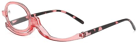 SEMINISMAR Make Up Schminkbrille mit klappbaren Brillenglas, Lesebrillen Damen Schminkbrille, Make up Brille,Schminkbrille Make up Brille Lesebrille Presbyopie,Makeup Lesebrille (Rosa, 2, x)