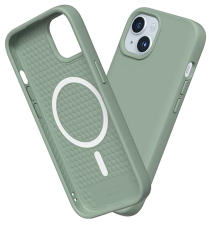 RhinoShield Case kompatibel mit [iPhone 15] | SolidSuit - MagSafe-kompatibel -Stoßdämpfende & schlanke Schutzhülle mit Premium Finish - 3.5 Meter Fallschutz - Salbeigrün