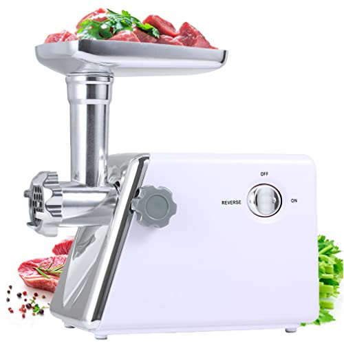 JHLP Bone and Meat Grinders - 800W Electric Meat Grinder, Stainless Steel Food Mincer, Sausage Stuffer for Home Kitchen Use - Powerful & Efficient