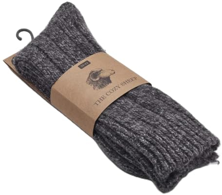 THE COZY SHEEP Wollsocken Herren und Damen (Größe 39-42) | Bequeme Warme Strümpfe | Dicke Kuschelsocken für kalte Füße | Norweger Socken aus Wolle | Langlebige Schafwollsocken