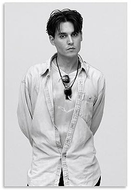 OqcEha Johnny Depp Retro-Poster, Stern, Bild, Druck, Wandkunst, Gemälde, Leinwand, Kunstwerk, Geschenkidee, Raumästhetisch, 30 x 45 cm