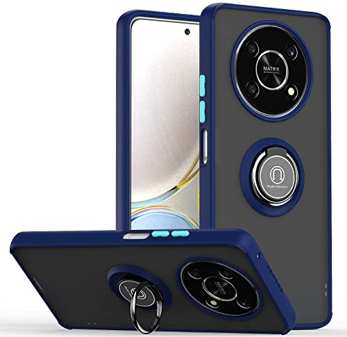 KimsCase Compatible for Huawei Nova Y90 Case with Magnetic Ring Holder Kickstand PC + TPU Design Protective Pretty Cute Kawaii Dustproof Shockproof Bumper Funny Cover, Blue B