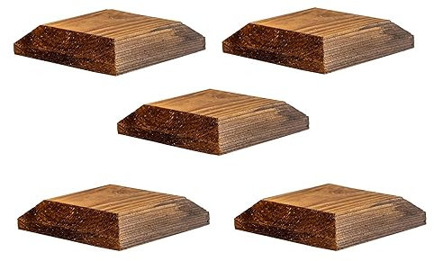 Timber Fence Post Cap | Fits 3x3 (75x75mm) Posts | Brown | Square Posts | Pack of 5