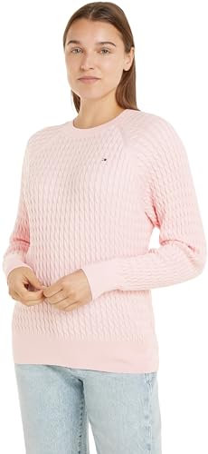 Tommy Hilfiger Pullover Donna Pullover in Maglia, Rosa (Delicate Pink), XS