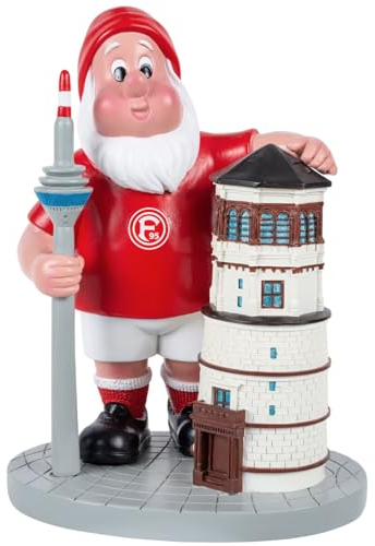 Fortuna Düsseldorf Gartenzwerg Fernsehturm - Schlossturm - 17 X 13 X 23,5 cm Polyresinfigur