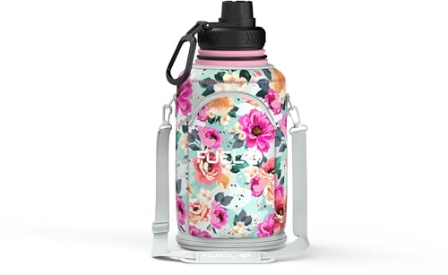 Fuel24 Tragetasche für Edelstahlkrug – 2,2 l, 1,3 l, Stil und Farboptionen, Wasserflasche nicht im Lieferumfang enthalten (Blumen, 1,3 l)