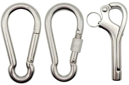 Karabinerhaken/Karabinerhaken mit Sicherungsmutter/Pelikanhaken Edelstahl V4A A4 +++ rostfrei Schnellverschluss // EHK-Verbindungstechnik