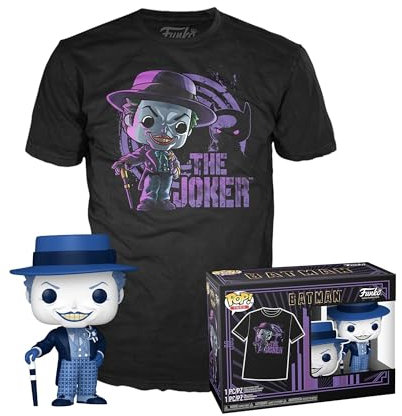 Funko Pop! & Tee: Batman - (1989) - The Joker - XL - Batman 1989 - T-Shirt - Vêtements avec Une Figurine en Vinyle à Collectionner - Idée de Cadeau - Jouets et Top à Manches Courtes pour Les Adultes