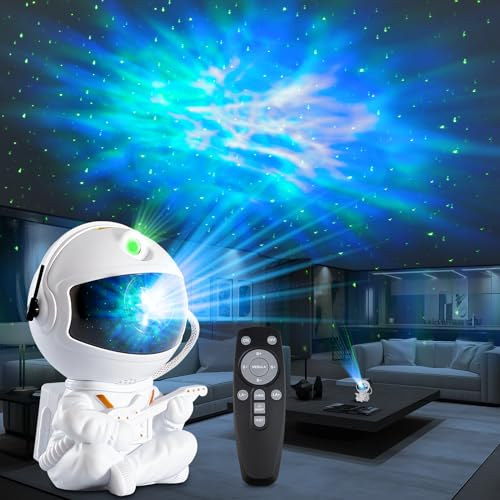 Bawoo Astronaut Galaxy Projector Starry Sky Night Light, Astronaut LED Star Projector with Nebula and Remote Control,USB Powered 360° Adjustable Spaceman Light Projector for Children Adults
