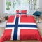 AAHARYA Flaggege von Norwegen Bettbezug, Bettwäsche-Set,Nationale Flaggege Druck, Bettdeckenbezug, Für Kinder, Jungen, Mädchen, Teenager, Schlafzimmer, Dekoration, Single（135x200cm）