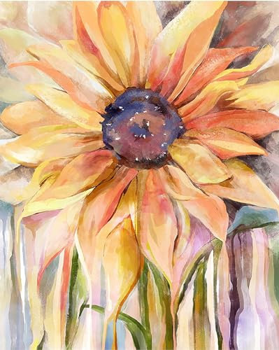 Aapxi Malen nach Zahlen Erwachsene, Blumen – 40 x 50 cm Leinen-Leinwand und 4 Pinsel, Acrylfarbe (ohne Rand)