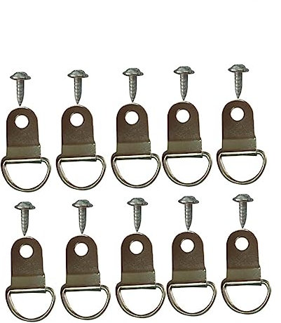 PRETYZOOM 80pezzi Ganci da Muro Forma di d con Viti per Appendere Orologi e Decorazioni Facile Installazione e Danno al Muro Argento