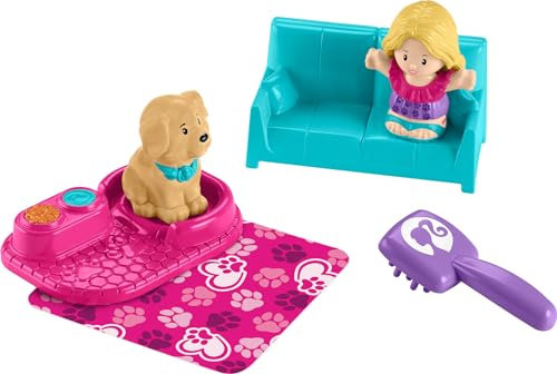 Fisher-Price Little People Barbie Jouets pour tout-petits, thème gardien d'animaux avec 2 figurines pour jeu de simulation pour enfants à partir de 18 mois