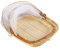 Corbeille à fruits en bambou avec protection anti-mouches - Plateau de service alimentaire - Couvercle de panier à pain - Panier de pique-nique en rotin tressé pour collations (2pcs)