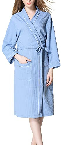 Generisch Bademantel Damen Flauschig, Bademantel Mit Kapuze Aus Baumwolle, Sauna Mantel Langem Gürtel Velour Flauschig Unisex Leichter Morgenmantel Kuschelig Frottee Saunamantel, Unisex,