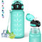 Gourde - 500ml - Gourde Enfant, Gourde Paille anti Fuite, Gourde Sport avec Marqueur de Temps, Gourde Motivation pour Garçons&Filles, Gourde Plastique pour l'École, Bureau, Extérieur, Camping, Sport