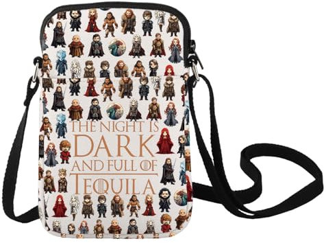 LEVLO Thrones Game Crossbody Bag Thrones Game Fans Geschenk The Nnight Is Dark And Full Terrors Thrones Game Umhängetasche, Nnight is Dark C Bag