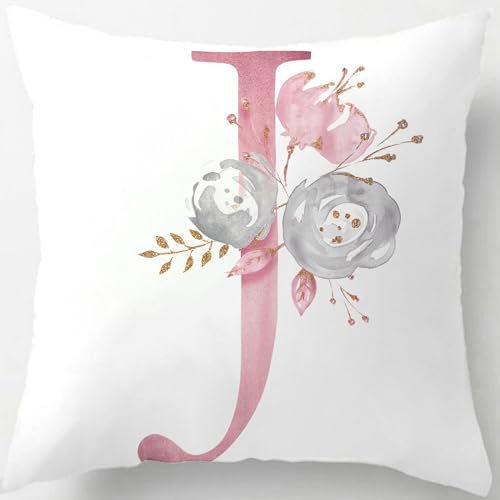 Tillskuch Kissenbezug 40x40 rosa Kissenbezüge Buchstabenfolge Kissenhülle Dekorative Dekokissen Sofakissen Couchkissen Dekokissen Zierkissenbezug Deko Kissenhüllen Wohnzimmer Schlafzimmer (J)