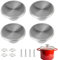 4 Pièces Couvercle de Tige de Poignée Boutons de Rechange en Acier Inoxydable Poignée Couvercle Casserole Bouton de Couvercles Cocotte en Fonte Universel pot Lid Handle pour Couvercle de Cocotte