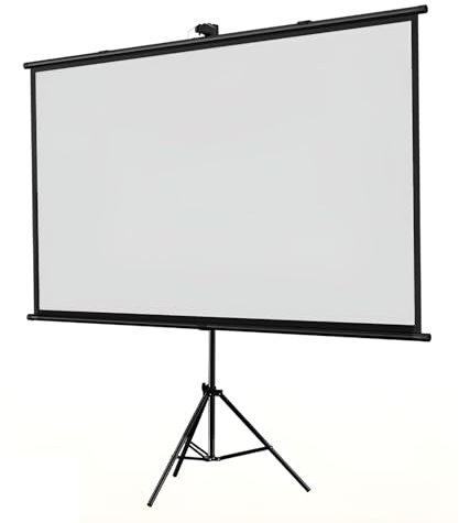 Aqkgtj Pantalla de proyector con trípode de 60/72 Pulgadas, Tela proyector retráctil portátil 4:3HD 4K para Cine en casa, Oficina, Montaje en Pared o Soporte(60inch 4:3)