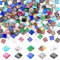 HOBBIESAY 200Pcs perles en Verre 10 Couleurs Carrées et Plates Perles Rocaille en Verre Perles Cubiques Opaques Perles D'Espacement Amples pour la Fabrication Bijoux et Colliers à Faire Soi Même