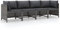 Myheimly 4-Sitzer-Gartensofa mit Kissen Grau Poly Rattan
