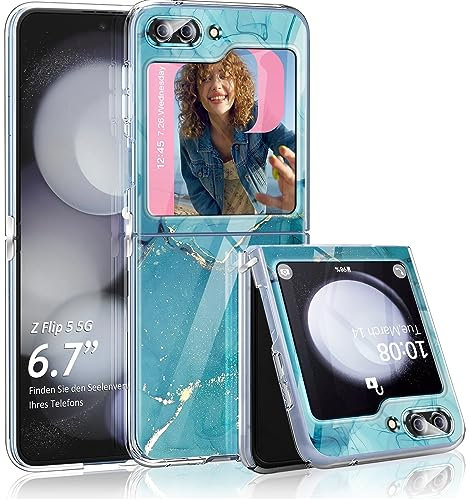Layeri Coque pour Samsung Galaxy Z Flip 5 Silicone Souple TPU Gel Marbre Housse Etui de Protection pour Samsung Z Flip 5 Case Anti-Rayures Antichoc Fine Mince Transparente Coque Galaxy Z Flip 5 Étui