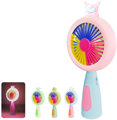 YOUYIKE Tragbarer Mini Ventilator mit Licht, Handventilator, leuchtende Mini Ventilator Batteriebetriebener Handventilator, Wiederaufladbarer, Hand Ventilatoren für Reisen, Büro, Draußen