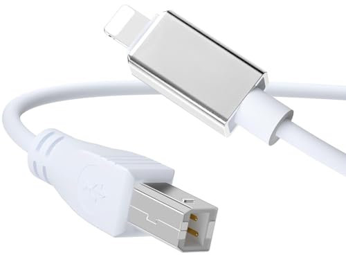 kinoco Câble USB Type-B vers MIDI 1,5m avec Connectique OTG - Compatible iPhone/iPad/Android pour Clavier MIDI, Interface Audio & Microphone USB | Plug & Play
