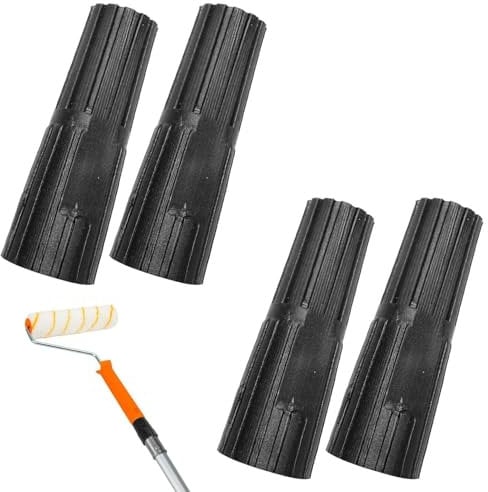 4 PCS Extension Pole Adapter, Converts Screw Fit Paint Roller Extension Pole Adapter, Innovative Pole Adapter Standard Universal Threaded Tip Replacement to Push Fit