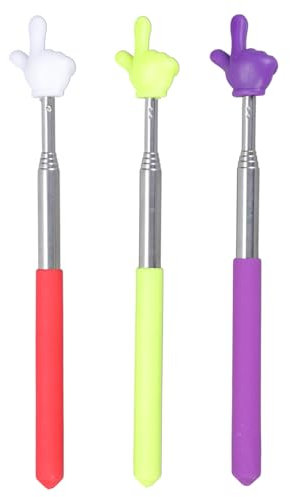 Zqxnt Palillo retráctil para señalar a mano, puntero de mano para enseñanza, puntero de dedo para aula, puntero telescópico para profesores