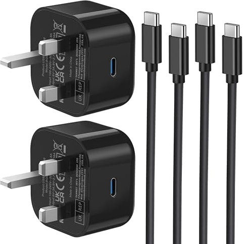 2 Pack Samsung Charger Fast Charge 25W USB C Super Charging for Galaxy S25 Ultra/S24 +/S23/S22/S21/S20 fe/A17/A16/A15/A14/A06/A05/A26/A33/A34/A35/A36/A53/A54/A55/A56/M56,1M Type C Phone Cable and Plug