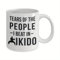 Divertida taza Ikido – Taza de café Tears of The People I Beat in Ikido Karate Fighter – Cerámica, 350 ml – Regalo único para los amantes de las artes marciales