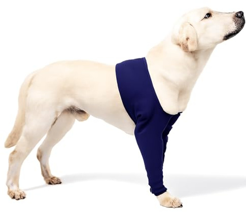 Dog Surgery Recovery Sleeves to Stop Licking Wound Suitable for Left Right | Dogs Anti-licking Protection Sleeve for Stop Scratch and Licking for dogs Dog Leg Avoid Wound Infection for Pet Front Leg(L)