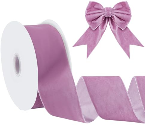 NBEADS 9.14m Samtband Einseitig, 5.2cm Breite Vintage Samtbänder Aus Weichem Samt Für Nähen Basteln Verpacken von Geschenken Blumensträußen, Medium Orchidee