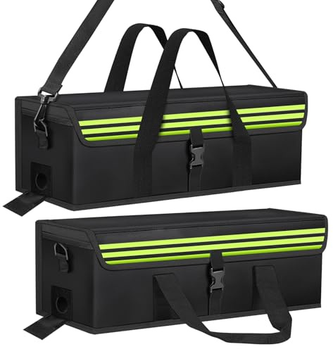 Ebike Akku Tasche, Feuerfest Wasserdicht Explosionsgeschützt, Lipo Safe Bag, Geeignet zum Laden, Transportieren und Aufbewahren, 51*15*15cm, Reflektierendes Streifendesign (2)