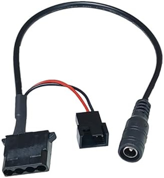 ELFJMZP 12V DC5521 auf Molex 4Pin/2510 3Pin/4Pin Lüfter-Splitterkabel,27cm reines Kupfer-Stromadapter für PC-Gehäuselüfter/Router-Kühlung Racks (EU-kompatibel)