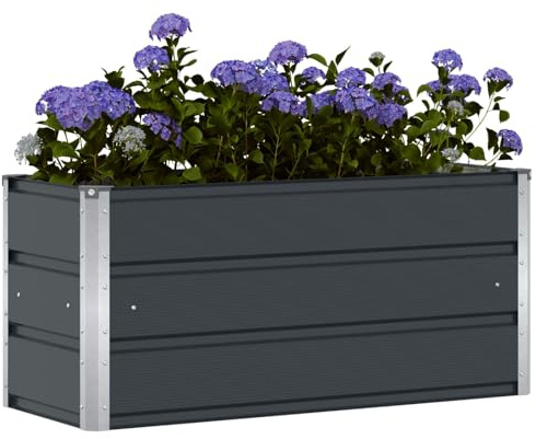 vidaXL Pflanzkübel Anthrazit 100 x 40 x 45 cm Stahl