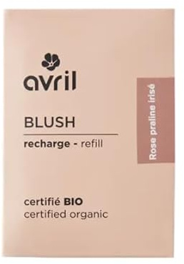 Avril Blush Recharge Bio – Fard à Joues Naturel Vegan, Certifié Cosmos Organic, Recharge Aimantée 5 g (Rose Praline irisé)