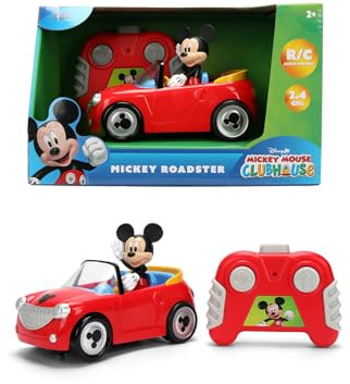 Jada Toys Disney RC Mickey Roadster (14 cm) – ferngesteuertes Spielzeugauto mit Mickey Maus Figur, 2,4 GHz, vorwärts & rückwärts steuerbar, für Fans und Kinder ab 3 Jahren, inkl. Fernbedienung