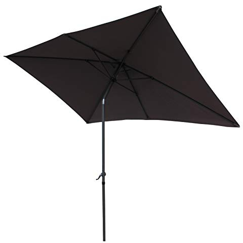 Gardissimo Sonnenschirm New Sunny 210x140 cm Anthrazit, Rechteckig | UV Schutz 50+, Mit Kurbel, Knickbar, Kurbelschirm, Für Garten & Balkon