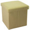 INTIRILIFE Faltbarer Sitzhocker 30x30x30 cm in FRÜHLINGS GRÜN - Sitzwürfel mit Stauraum und Deckel aus Stoff in Leinen Optik - Sitzcube Fußablage Aufbewahrungsbox Truhe Sitzbank