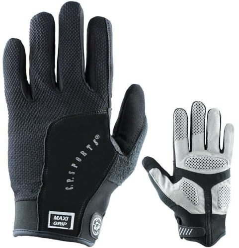 Fitness Handschuhe Maxi - Grip, Fitnesshandschuhe, Trainingshandschuhe, Bodybuilding Handschuhe Vollfinger, C.P. Sports (M, Schwarz)